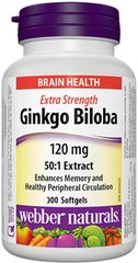 Гинкго билоба Webber Naturals Ginkgo Biloba 120 mg 300 капсул