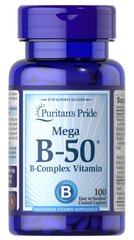 Комплекс витаминов группы Б Puritan's Pride Mega B-50 B-Complex Vitamin 100 таблеток
