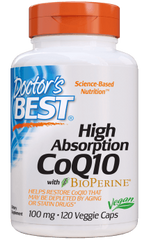 Коэнзим Q10 Doctor's Best High Absorption CoQ10 100 mg with BioPerine (120 капс) доктор бест