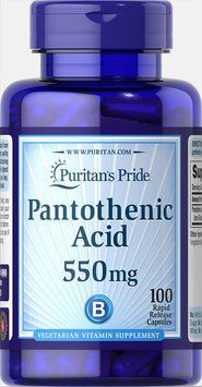 Пантотеновая кислота, Pantothenic Acid, Puritan's Pride, 550 мг, 100 капсул