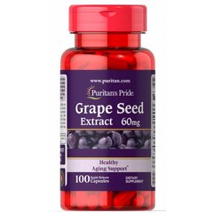 Екстракт виноградних кісточок Puritan's Pride Grape Seed Extract 60 mg with Resveratrol 30 mcg 100 капсул