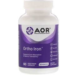 Ортомолекулярное железо, Advanced Orthomolecular Research AOR, 60 вегетарианских капсул