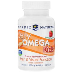 Омега для детей для ежедневного употребления, Daily Omega Kids, Nordic Naturals, 500 мг, 30 Капсул