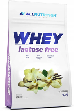 Сывороточный протеин концентрат AllNutrition Whey Lactose Free 700 грамм ваниль