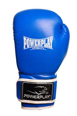 Боксерские перчатки PowerPlay 3019 синие 16 унций