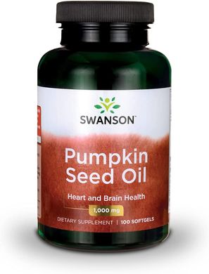 Олія насіння гарбуза Swanson Pumpkin Seed Oil 1000 mg 100 капсул