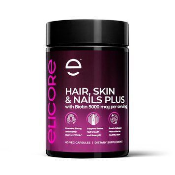 Витамины для волос Кожа Ногтей Elicore Labs Hair Skin and Nails with 5,000 mcg Biotin 60 Капсул