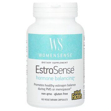 Гормональный баланс, WomenSense, EstroSense, Hormone Balancing, Natural Factors, 60 вегетарианских капсул