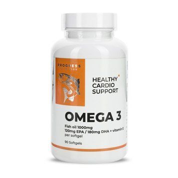 Омега 3 Progress Nutrition Omega 3 + Vitamin E 90 м'як. капсул