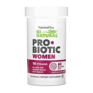 Пробіотики для жінок Nature's Plus Gi Natural Probiotic Women 30 капсул