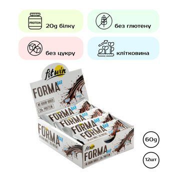 Протеїнові батончики FitWin Forma Bar 12x60 г Chocolate