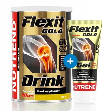 Хондропротектор Nutrend Flexit Gold Drink 400 г + Flexit Gold Gel 100 мл apple