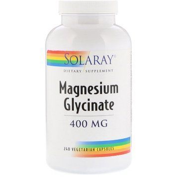 Гліцинат Магнію, Magnesium Glycinate, 400 мг, Solaray, 240 вегетаріанських капсул