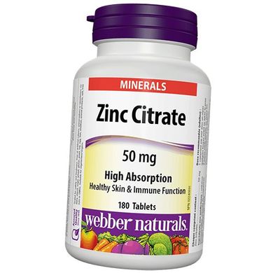 Цинк Webber Naturals Zinc Citrate 50 mg 180 таблеток