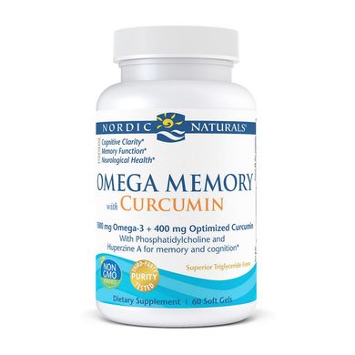 Омега 3 Nordic Naturals Omega Memory with Curcumin 1000 mg omega-3 + 400 mg curcumin 60 капсул