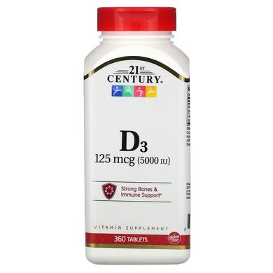 Вітамін Д3 21st Century Vitamin D3 5000 IU 360 таблеток