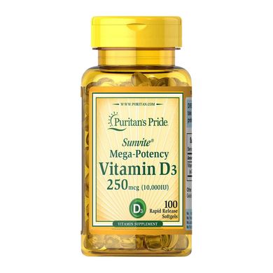 Витамин д3 Puritan's Pride Vitamin D3 10000 IU 250 mcg 100 капсул
