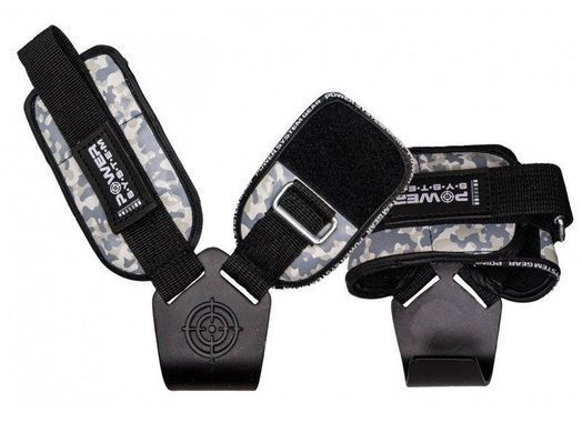 Гаки для тяги на зап'ястя Power System Hooks Camo PS-3370 Black/Grey XL
