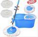 Турбо-швабра с ведром и отжимом 360&deg; Spin Mop телескопическая ручка 77&ndash;115 см 10 л микрофибра