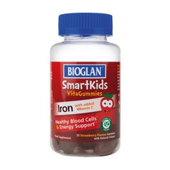 Железо для детей Bioglan Smartkids Iron + Vitamin C 30 жевательных конфет strawberry