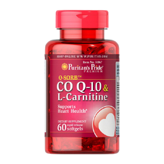 Коензим Q10 Puritan's Pride Q-SORB CoQ -10 30 mg plus L-Carnitine 250 mg 60 капсул