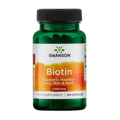 Біотин Swanson Biotin 5000 mcg 100 капсул