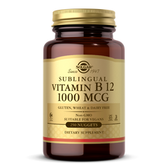 Витамин В12, Сублингвальный, Vitamin B12, Solgar, 1000 мкг, 250 таблеток
