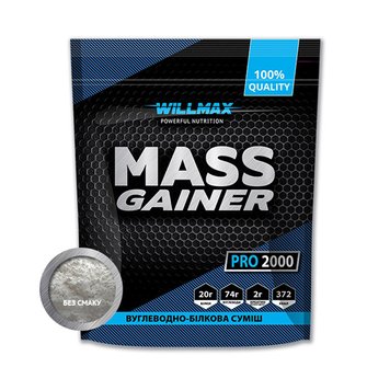 Гейнер для набору маси Willmax Mass Gainer 2 кг мас Банан