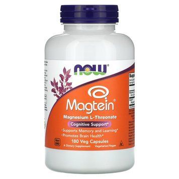 Магній L-треонат магтеін Now Foods Magtein 180 вег. капсул