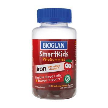 Залізо для дітей Bioglan Smartkids Iron + Vitamin C 30 жувальних цукерок strawberry