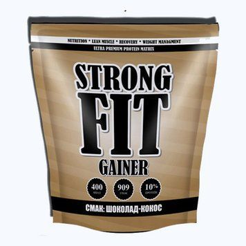 Гейнер для набора массы Strong FIT Gainer 10% 909 г шоколад-кокос