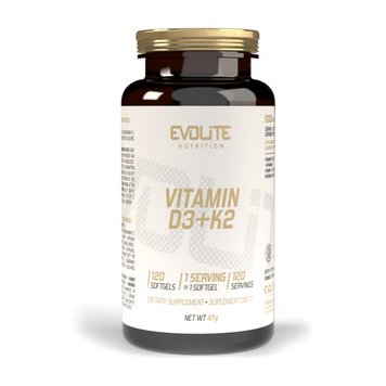 Витамин Д3+К2 Evolite Nutrition Vitamin D3+K2 120 мягких капсул