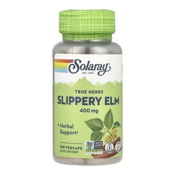 Скользкий вяз Solaray Slippery Elm Bark 400мг 100 вег. капсул