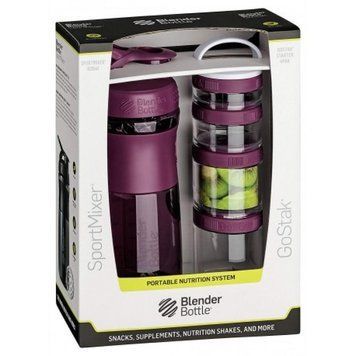 Набор шейкер-бутылка BlenderBottle Combo Pak GoStak Plum