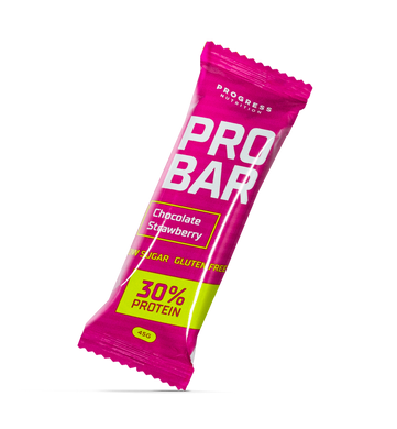Протеиновые батончики Progress Nutrition Pro bar 12*45 грамм Блок Chocolate strawberry