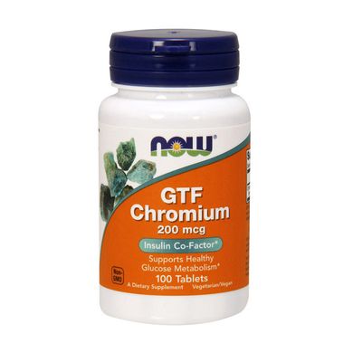 Хром хелат Now Foods GTF Chromium 200 mcg 100 tab