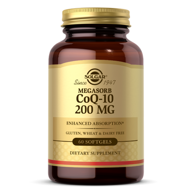 Коензим Q10 Megasorb CoQ-10 , 200 mg, Solgar, 60 гелевих капсул