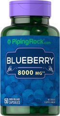 Экстракт черники Piping Rock Blueberry 8000 mg 150 капсул