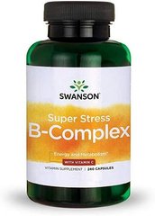 Комплекс вітамінів групи Б Swanson Super Stress B-Complex with Vitamin C 100 капсул