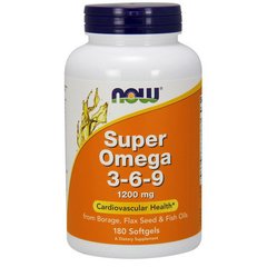 Супер Омега 3-6-9 Now Foods Super Omega 3-6-9 1200 mg 180 капс