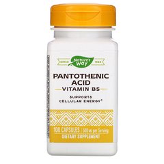 Пантотеновая кислота, Pantothenic Acid, Nature's Way, 250 мг, 100 капсул