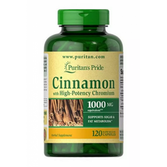 Корица с хромом Puritan's Pride Cinnamon Complex with High Potency Chromium 120 капсул