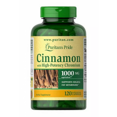 Кориця з хромом Puritan's Pride Cinnamon Complex with High Potency Chromium 120 капсул