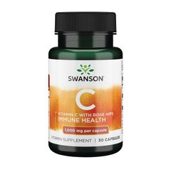 Витамин C Swanson Vitamin C 1000 mg with Rose Hips 30 капсул