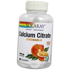 Кальцій Solaray Calcium Citrate 60 жуйок Апельсин