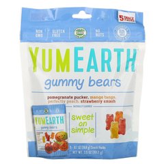Мармеладні ведмедики асорті YumEarth Gummy Bears 5 упаковок по 20 г