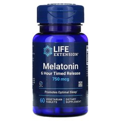 Мелатонин 6-часовой Life Extension (Melatonin 6 Hour Timed Release) 0.75 мг 60 таблеток