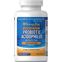 Пробиотики Puritan's Pride Probiotic Acidophilus with Pectin 100 капсул