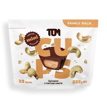ТОМ Цукерки з пастою кеш'ю чорний шоколад - Family Pack 225 г
