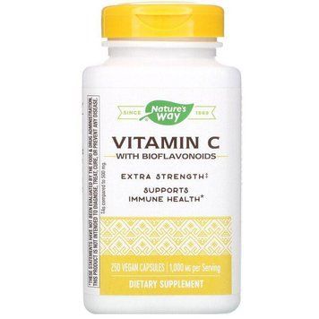 Вітамін С (аскорбінова кислота), Vitamin C-1000, Nature's Way, з биофлавоноїдами, 250 капс.